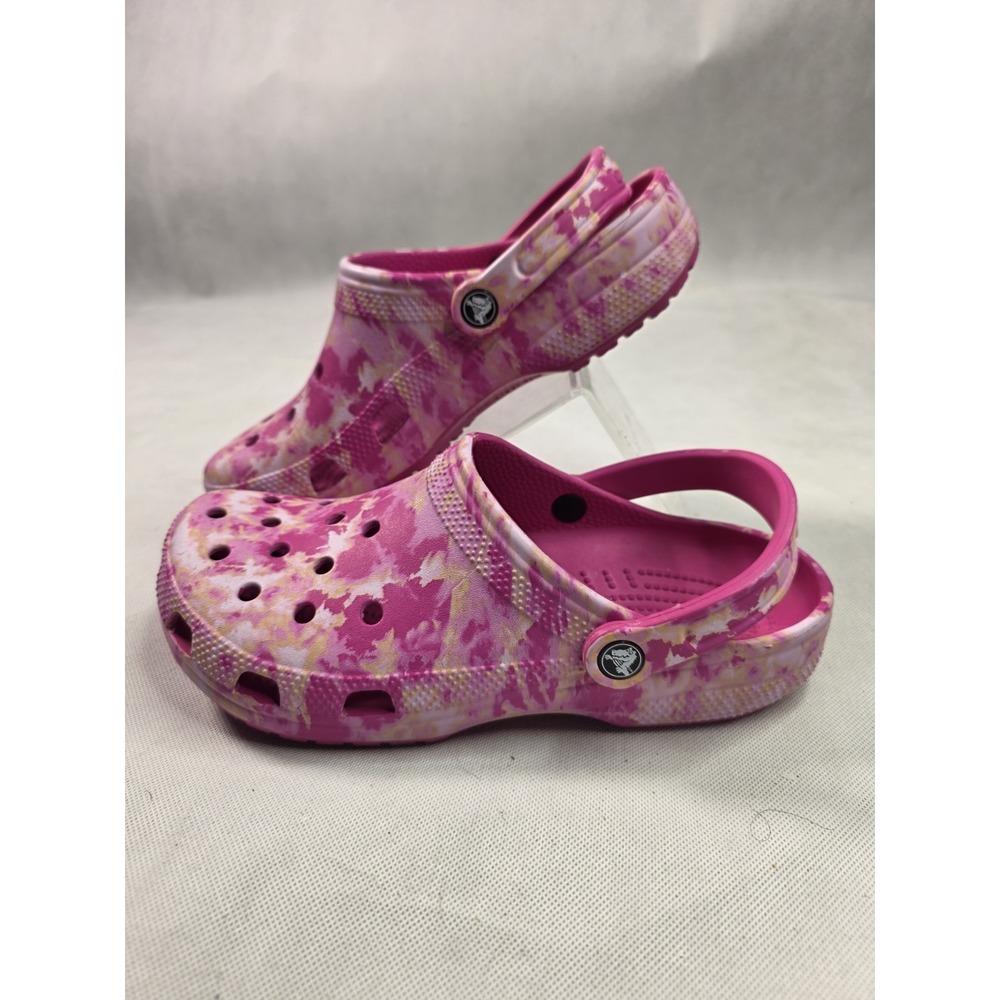 Crocs Classic Bleach Dye Clogs Women's  10, Candy Pink Slip On Comfort New